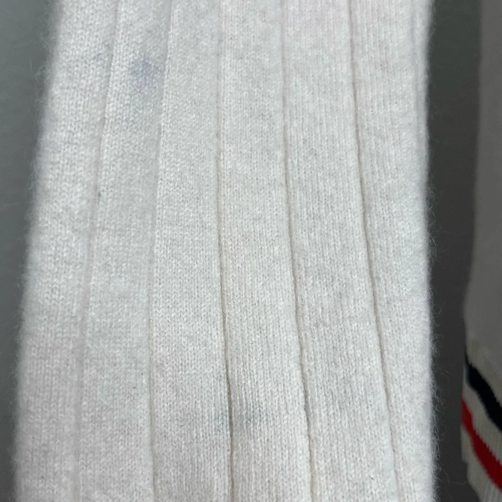 Kule Cashmere V-Neck Ribbed Preppy Sz S Jumper Sweater